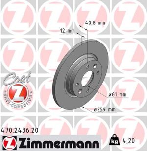 Disc frana ZIMMERMANN 470.2436.20