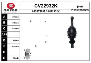 Cap planetara EAI CV22932K DACIA LOGAN MCV II 1,461 cmc (K9K 872) diesel 95 EAI CV22932K