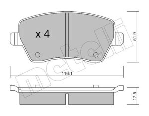 Set placute frana METELLI 22-0485-0