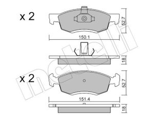 Set placute frana METELLI 22-0802-0