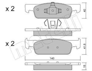 Set placute frana METELLI 22-0975-0