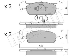 Set placute frana METELLI 22-0975-1