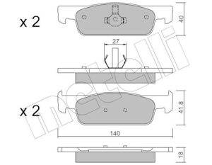 Set placute frana METELLI 22-0975-3