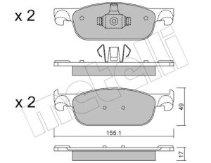 Set placute frana METELLI 22-1109-0