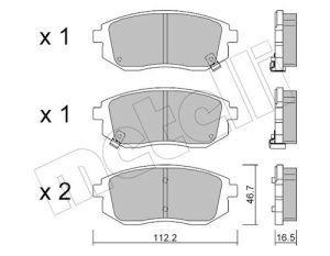 Set placute frana METELLI 22-1353-0
