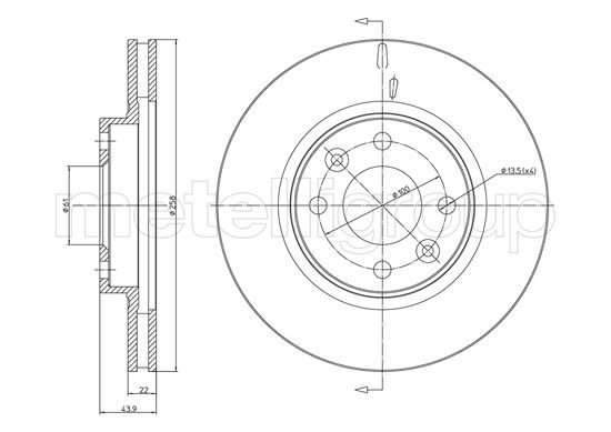 Disc frana METELLI 23-1504C DACIA LOGAN MCV II 1,461 cmc (K9K 872) diesel 95 METELLI 23-1504C
