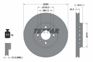 Disc frana TEXTAR 92254603 DACIA JOGGER (RK_) 1,598 cmc (H4M632) benzina/elector 141 TEXTAR 92254603