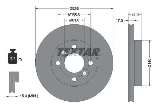 Disc frana TEXTAR 92350903