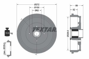 Tambur frana TEXTAR 94038900