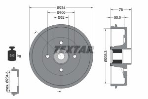 Tambur frana TEXTAR 94042400