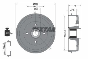 Tambur frana TEXTAR 94045800