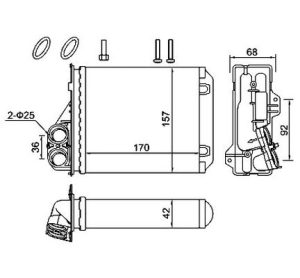 Schimbator de caldura incalzire habitaclu E-KRAFT 1924002034