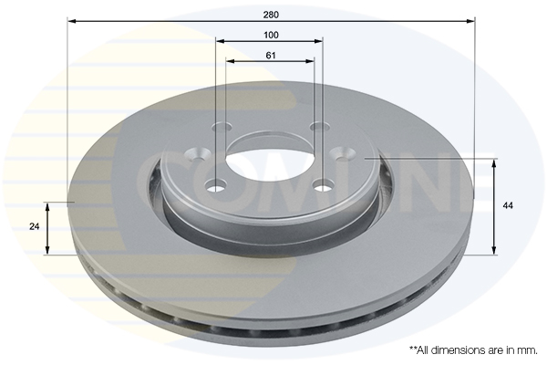Disc frana COMLINE ADC1517V DACIA DOKKER microbus (KE_) 1,461 cmc (K9K 612, K9K 830) diesel 85 COMLINE ADC1517V