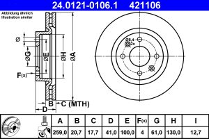 Disc frana ATE 24.0121-0106.1