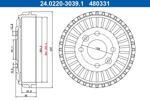 Tambur frana ATE 24.0220-3039.1