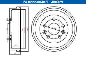 Tambur frana ATE 24.0222-8040.1