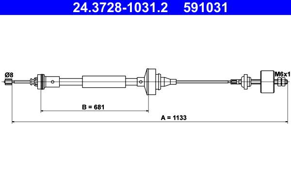 Cablu ambreiaj ATE 24.3728-1031.2 DACIA SANDERO 1,149 cmc (D4F 732) benzina 75 ATE 24.3728-1031.2