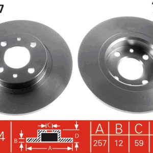 Disc frana FIAT 500 (312_) 0.9 (312AXH1A) benzina 65 cai TRW DF1747