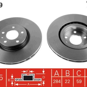 Disc frana FIAT QUBO (225_) 1.3 D Multijet (225CXB1A, 225AXB1A, 225CXB11, 225AXB11,... diesel 75 cai TRW DF1749