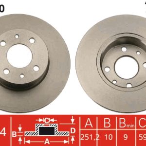 Disc frana FIAT CROMA (154_) 2500 D diesel 75 cai TRW DF1790