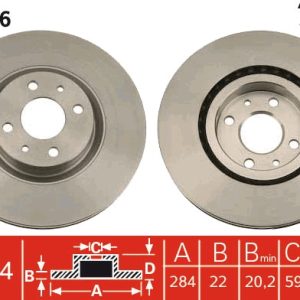 Disc frana FIAT CROMA (154_) 2500 V6 benzina 162 cai TRW DF2566