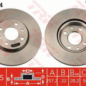 Disc frana FIAT 500 C (312_) 0.9 (312AXM1B) benzina 105 cai TRW DF2734
