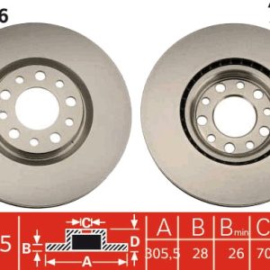 Disc frana FIAT 500X (334_) 1.3 (334.AXR11) benzina 150 cai TRW DF4476