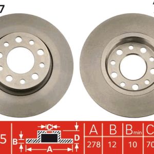 Disc frana FIAT 500X (334_) 1.0 (334.AXN1B) benzina 114 cai TRW DF4477
