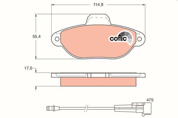 Placute frana FIAT PANDA Caseta/ Hatchback (169_) 1.1 (169CXA1A) benzina 54 cai TRW GDB1115