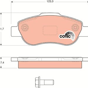 Placute frana FIAT PANDA (169_) 1.2 4x4 (169.AXB2A) benzina 60 cai TRW GDB1589