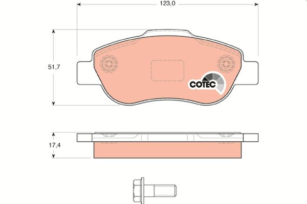 Placute frana FIAT PANDA (169_) 1.2 4x4 (169.AXB2A) benzina 60 cai TRW GDB1589