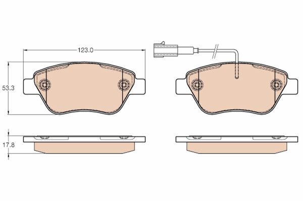 Placute frana FIAT 500 C (312_) 1.3 D Multijet (312CXE1A, 312AXE1A) diesel 95 cai TRW GDB1654