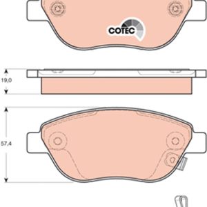 Placute frana FIAT 500L (351_, 352_) 0.9 (199LYC1B) benzina 105 cai TRW GDB1701