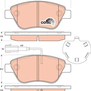 Placute frana FIAT FIORINO Autoutilitara/limuzina spatioasa (225_) 1.3 D Multijet (225BXD1A, 225BXB1A, 225BXB11) diesel 75 cai TRW GDB1891