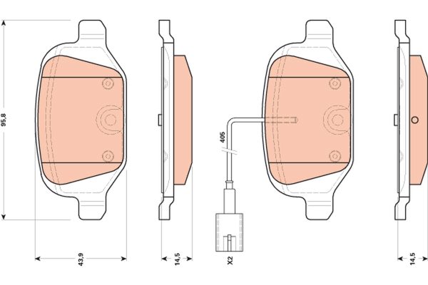 Placute frana FIAT 500 (312_) 0.9 (312AXM1B) benzina 105 cai TRW GDB1894