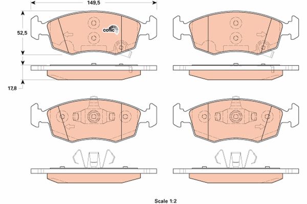 Placute frana FIAT PANDA VAN (312_, 519_) 0.9 (312CXH1A, 312DXH1A) benzina 65 cai TRW GDB1921
