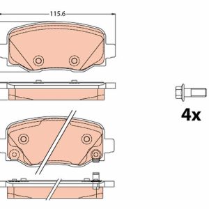 Placute frana FIAT 500X (334_) 1.0 (334.AXN1B) benzina 114 cai TRW GDB2116