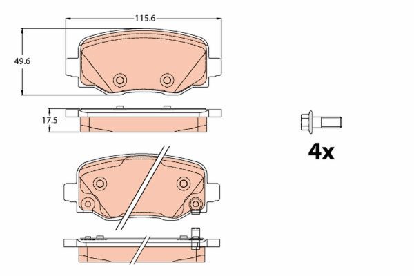 Placute frana FIAT 500X (334_) 1.0 (334.AXN1B) benzina 114 cai TRW GDB2116