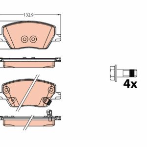 Placute frana FIAT TIPO limuzina (356_, 357_) 1.4 (356SXA1B) benzina 95 cai TRW GDB2151