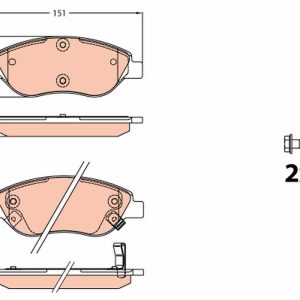 Placute frana FIAT TIPO limuzina (356_, 357_) 1.4 (356SXA1B) benzina 95 cai TRW GDB2228