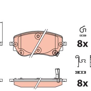 Placute frana FIAT TIPO limuzina (356_, 357_) 1.3 D (356SXB1A, 356SXH1A, 356SXD1A) diesel 95 cai TRW GDB2551