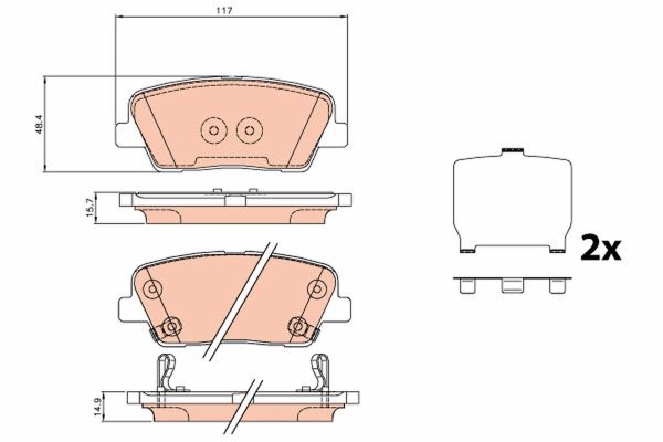 Placute frana FIAT 500X (334_) 1.0 (334.AXN1B) benzina 114 cai TRW GDB3624