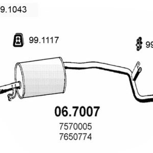 Toba esapament finala FIAT PANDA (141_) 1100 Trekking 4x4 benzina 50 cai ASSO 06.7007