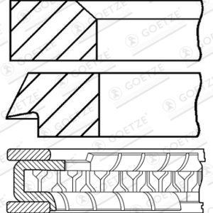 Set segmenti piston FIAT TIPO (160_) 2.0 i.e. (160.AJ, 1607571) benzina 109 cai GOETZE ENGINE 08-207600-00