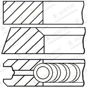Set segmenti piston FIAT ARGENTA (132_) 2500 Turbodiesel diesel 90 cai GOETZE ENGINE 08-214500-10