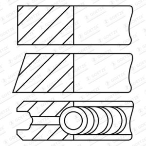 Set segmenti piston FIAT QUBO (225_) 1.3 D Multijet (225AXE1A, 225CXE1A, 225AXH1A, 225AXL1A,... diesel 95 cai GOETZE ENGINE 08-450500-00