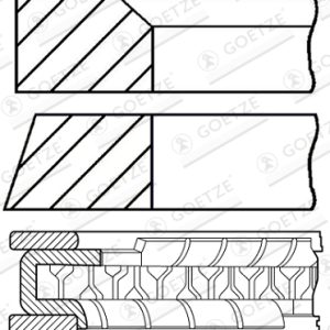 Set segmenti piston FIAT PANDA (141_) 650 benzina 30 cai GOETZE ENGINE 08-785500-00