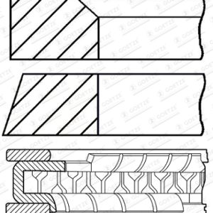 Set segmenti piston FIAT PANDA (141_) 650 benzina 30 cai GOETZE ENGINE 08-785508-00