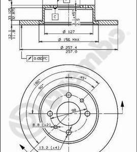 Disc frana FIAT CROMA (154_) 2500 D diesel 75 cai BREMBO 08.3129.10