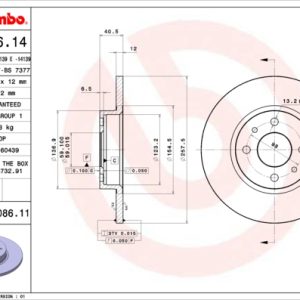 Disc frana FIAT 500 (312_) 0.9 (312AXG1A, 312.AXG11) benzina 86 cai BREMBO 08.5086.11